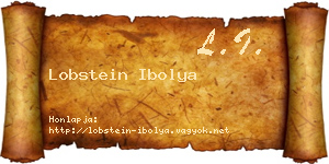 Lobstein Ibolya névjegykártya